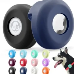 Airtag Dog Collar Holder , Silicone Waterproof Protective Air Tag Cat Collar Cover, Anti-Lost Locator Case for Apple Airtags Compatible with Pet Collars Loop Dogs Cats & Pets Accessories