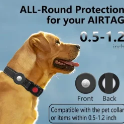 Airtag Dog Collar Holder , Silicone Waterproof Protective Air Tag Cat Collar Cover, Anti-Lost Locator Case for Apple Airtags Compatible with Pet Collars Loop Dogs Cats & Pets Accessories