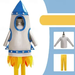 Alien Astronaut rocket Carnival Costume Group Cosplay Costume Kid's Boys Girls' Cosplay Performance Party Stage Halloween Carnival Easy Carnival Costume