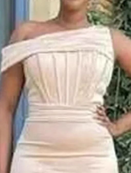 A-Line Bridesmaid Dress One Shoulder Sleeveless Elegant Floor Length Chiffon with Split Front 2022