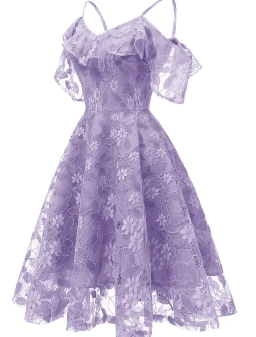 A-Line Cocktail Dresses Beach Wedding Elegant Dress Wedding Guest Graduation Knee Length Short Sleeve Spaghetti Strap Lace with Lace Insert Pattern / Print dress to impress