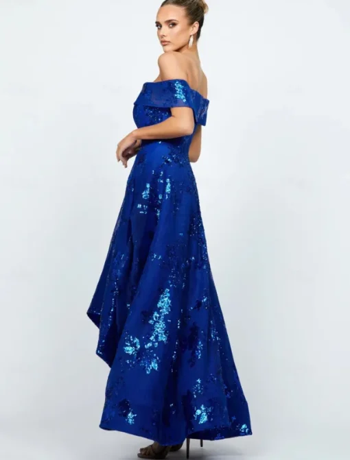 A-Line Cocktail Dresses Elegant Dress Formal Wedding Ankle Length Sleeveless Off Shoulder Pocket Tulle with Pocket Wedding Guest Dress