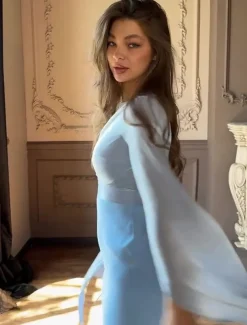 A-Line Party Dresses Elegant Dress Formal Wedding Floor Length Long Sleeve Crew Neck Satin with Embroidery