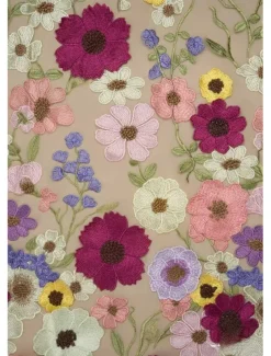 A-Line Prom Dresses Beach Wedding Elegant Dress Formal Wedding Floor Length Sleeveless Spaghetti Strap with Floral Print Embroidery