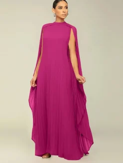 A-Line Quinceanera Dresses Elegant Dress Formal Wedding Floor Length Long Sleeve High Neck Chiffon with Pleats