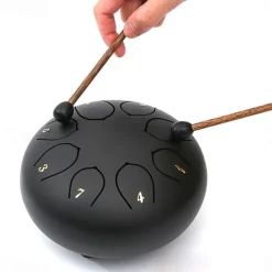 Alloy Steel Tongue Drum 6 Inch 8 Notes Hand Drums with Bag Sticks Music Book, Sound Healing Instruments for Musical Education Entertainment Meditation Yoga Zen Gifts