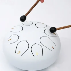Alloy Steel Tongue Drum 6 Inch 8 Notes Hand Drums with Bag Sticks Music Book, Sound Healing Instruments for Musical Education Entertainment Meditation Yoga Zen Gifts