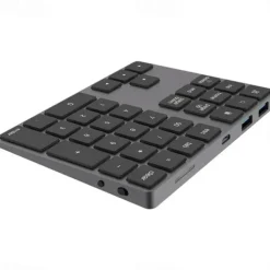 Aluminum Alloy Bluetooth Wireless Numeric Keypad with USB HUB Digital Input Function for WindowsMac OSAndroid laptop PC