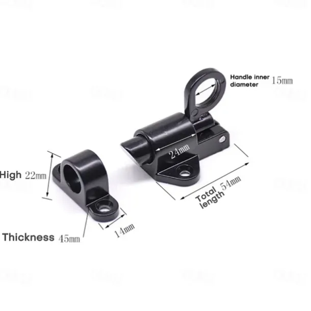 Aluminum Alloy Bolt Lock Self-Closing Automatic Latch Window Gate Security Pull Ring Spring Bounce Door Bolt Latch Lock