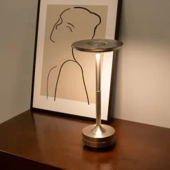 Aluminum Cordless Table Lamp Type-C Rechargeable Bedside Lamp with 3-Levels of Dimming Bedroom Living Room Restaurant
