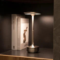 Aluminum Cordless Table Lamp Type-C Rechargeable Bedside Lamp with 3-Levels of Dimming Bedroom Living Room Restaurant