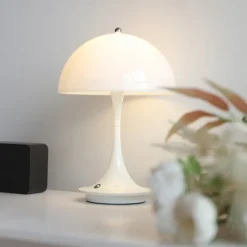 Aluminum Table Lamp Mushroom Shaped Rechargeable Stepless Dimming Indoor Bedroom Restaurant Bar Decoration Atmosphere Lamp Type-C