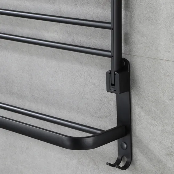 Aluminum Towel Rack for Bathroom,2-Layer Wall Mounted Towel Bar Towel Holder Bathroom Hardware Storage