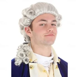 American Colonial Powdered Wig for Men Halloween Wigs Halloween Wigs