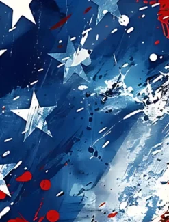 American Independence Day Men's American US Flag Zip Polo Shirts Short Sleeve Polo Shirts Collared Shirts Casual Athleisure Daily Wear 3D Print Summer White Red Blue