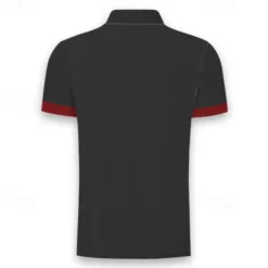 American Independence Day Men's American Flag Veterans Polo Shirts Golf Shirt Short Sleeve Polo Shirts Collared Shirts Streetwear Vacation Wear Party Outfits Buttons 3D Print Summer Spring Black