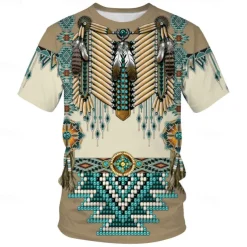 American Indian Native American T-shirt Anime Cartoon Anime 3D 3D Harajuku Graphic For Couple's Men's Women's Adults' Masquerade Back To School 3D Print
