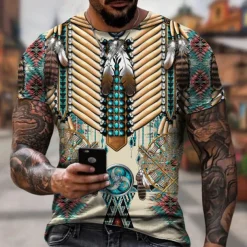 American Indian T-shirt Print 3D Graphic For Men's Adults' Masquerade 3D Print Casual Daily