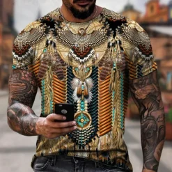 American Indian T-shirt Print 3D Graphic For Men's Adults' Masquerade 3D Print Casual Daily