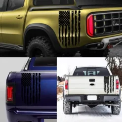 American USA Flag Truck Tailgate Vinyl Decal Car Sticker Compatible with Most Pickup Trucks and Most Vehicles