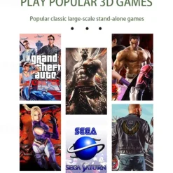 AMPOWN G11 Pro 4K HD 3D GameBox Video game console 64G 128G 256G game sopa 2.4G tablet GamePad support PSP GBC GBA N64 40000 games,Christmas Birthday Party Gifts for Friends and Children