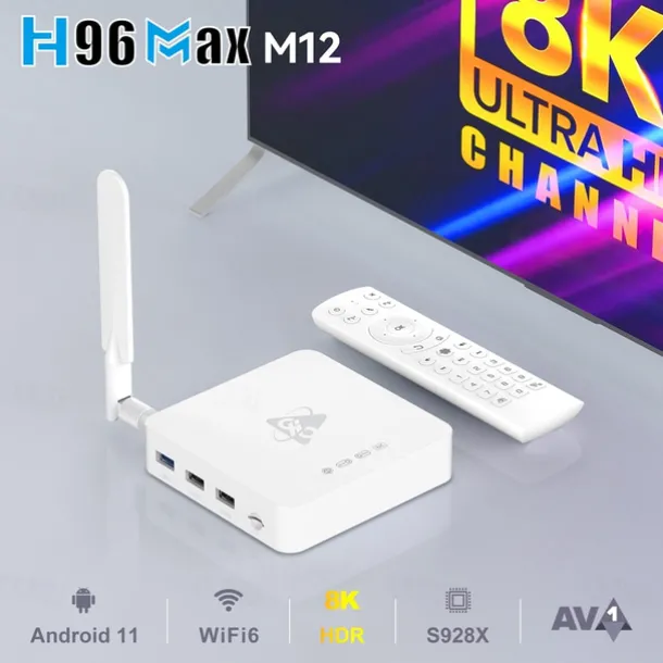 Android 11 and Above TV Box Factory Outlet H96 MAX S928X M12 8K 8K Cortex A55 4GB 8GB 128GB 64GB 32GB