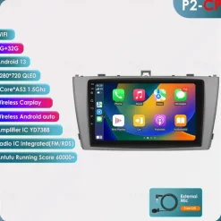 Android 12 Car Radio for Toyota Avensis T27 2008 - 2015 GPS Navigation Multimedia Player carplay