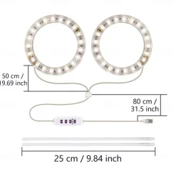 Angel Grow Light 4 or 3 Ring DC5V USB Phytolamp For Plants Led Full Spectrum Lamp For Indoor Plant Seedlings Home Flower Succulet 1pc