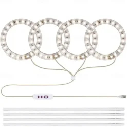 Angel Grow Light 4 or 3 Ring DC5V USB Phytolamp For Plants Led Full Spectrum Lamp For Indoor Plant Seedlings Home Flower Succulet 1pc