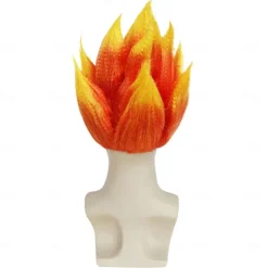 Angry Wig Flame Fire Wig Short Red wig Red Ombre Wig for Men Women Cosplay Halloween Costume Red Wigs for Cosplay Party Flame Shape Wig For Carvinal Party