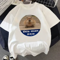 Animal Capybara T-shirt Anime Cartoon Anime Classic Street Style For Couple's Men's Women's Adults' Hot Stamping Casual Daily