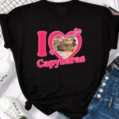 Animal Capybara T-shirt Anime Cartoon Anime Classic Street Style For Couple's Men's Women's Adults' Hot Stamping Casual Daily