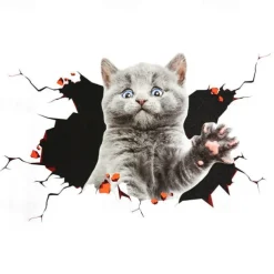 Animal Crack Car Stickers Cute 3D Dog Car Stickers Self Adhesive Animal Crack Sticker for Car Wall Window Laptop Motorcycle Decal Glass Home Decoration