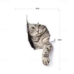 Animal Crack Car Stickers Cute 3D Dog Car Stickers Self Adhesive Animal Crack Sticker for Car Wall Window Laptop Motorcycle Decal Glass Home Decoration