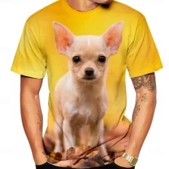 Animal Dog Chihuahua T-shirt Anime Graphic Tee For Men's Women's Unisex Adults' 3D Print Casual Daily