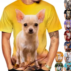 Animal Dog Chihuahua T-shirt Anime Graphic Tee For Men's Women's Unisex Adults' 3D Print Casual Daily