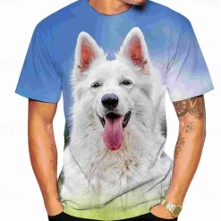 Animal Dog German Shepherd T-shirt Anime 3D Graphic For Couple's Men's Women's Adults' Masquerade 3D Print Casual Daily
