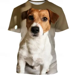 Animal Dog Jack Russell Terrier T-shirt Anime 3D Graphic For Couple's Men's Women's Adults' Masquerade 3D Print Casual Daily