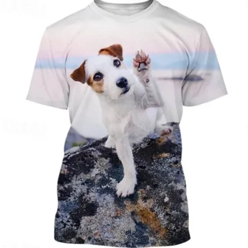 Animal Dog Jack Russell Terrier T-shirt Anime 3D Graphic For Couple's Men's Women's Adults' Masquerade 3D Print Casual Daily