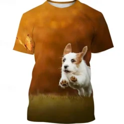 Animal Dog Jack Russell Terrier T-shirt Anime 3D Graphic For Couple's Men's Women's Adults' Masquerade 3D Print Casual Daily