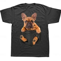 Animal French Bulldog T-shirt Print Street Style For Couple's Men's Women's Adults' Hot Stamping Casual Daily