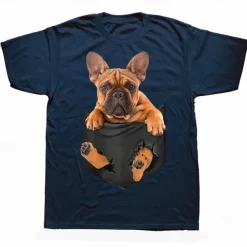 Animal French Bulldog T-shirt Print Street Style For Couple's Men's Women's Adults' Hot Stamping Casual Daily