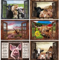 Animal Wall Art Canvas Farm Cows Canvas Prints and Posters for Home Decor Without Frame