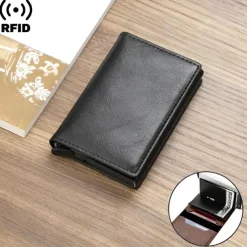 Anti RFID Blocking Protected ID Credit Bank Card Holder Wallet Luxury Brand Men Magic Leather Slim Mini Small Money Wallets Case