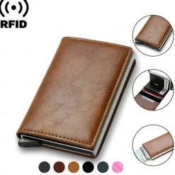 Anti RFID Blocking Protected ID Credit Bank Card Holder Wallet Luxury Brand Men Magic Leather Slim Mini Small Money Wallets Case