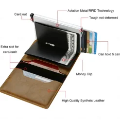 Anti RFID Blocking Protected ID Credit Bank Card Holder Wallet Luxury Brand Men Magic Leather Slim Mini Small Money Wallets Case