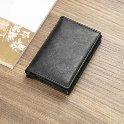 Anti RFID Blocking Protected ID Credit Bank Card Holder Wallet Luxury Brand Men Magic Leather Slim Mini Small Money Wallets Case