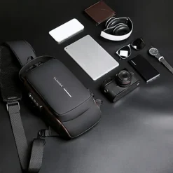 Anti Theft Computer Bag with Usb Charging Port Waterproof and Scratch Resistant Backpack Portable Chest Bag