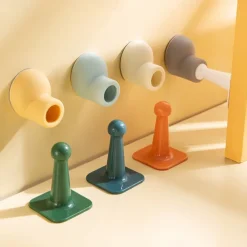 Anti-Collision Door Stopper Creative Silicone Door Stopper Non-Punching Toilet Top Door Stopper New Silent Toilet Door Stopper