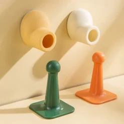 Anti-Collision Door Stopper Creative Silicone Door Stopper Non-Punching Toilet Top Door Stopper New Silent Toilet Door Stopper